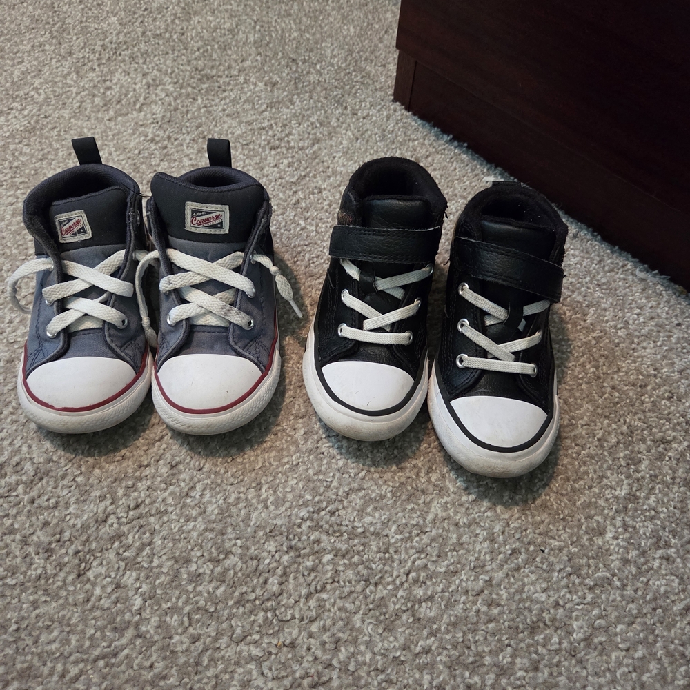 Bundle Toddler Converse Boys Shoes Black and Blue Sneakers 9